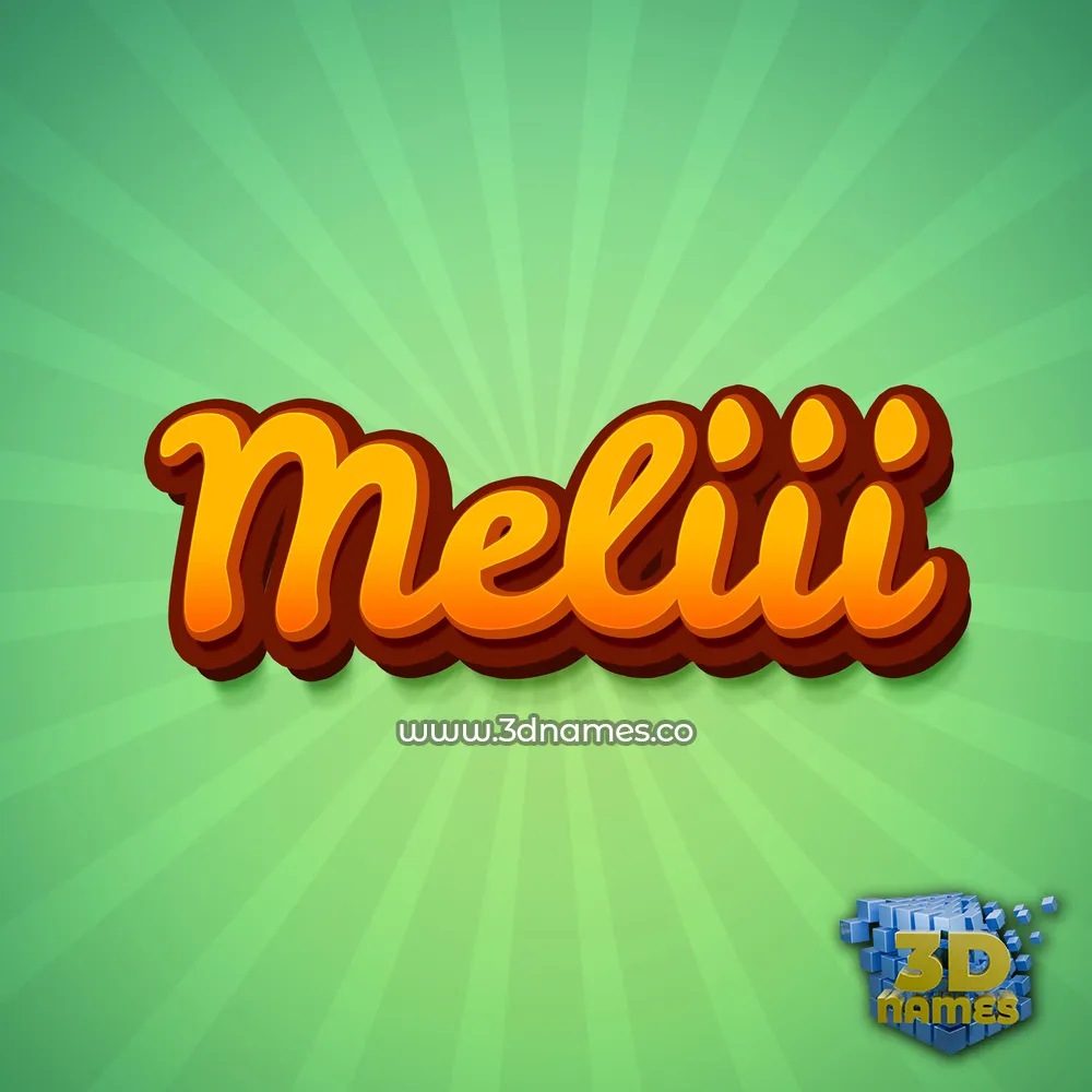 meliii in Green Rays style - 3D name wallpaper