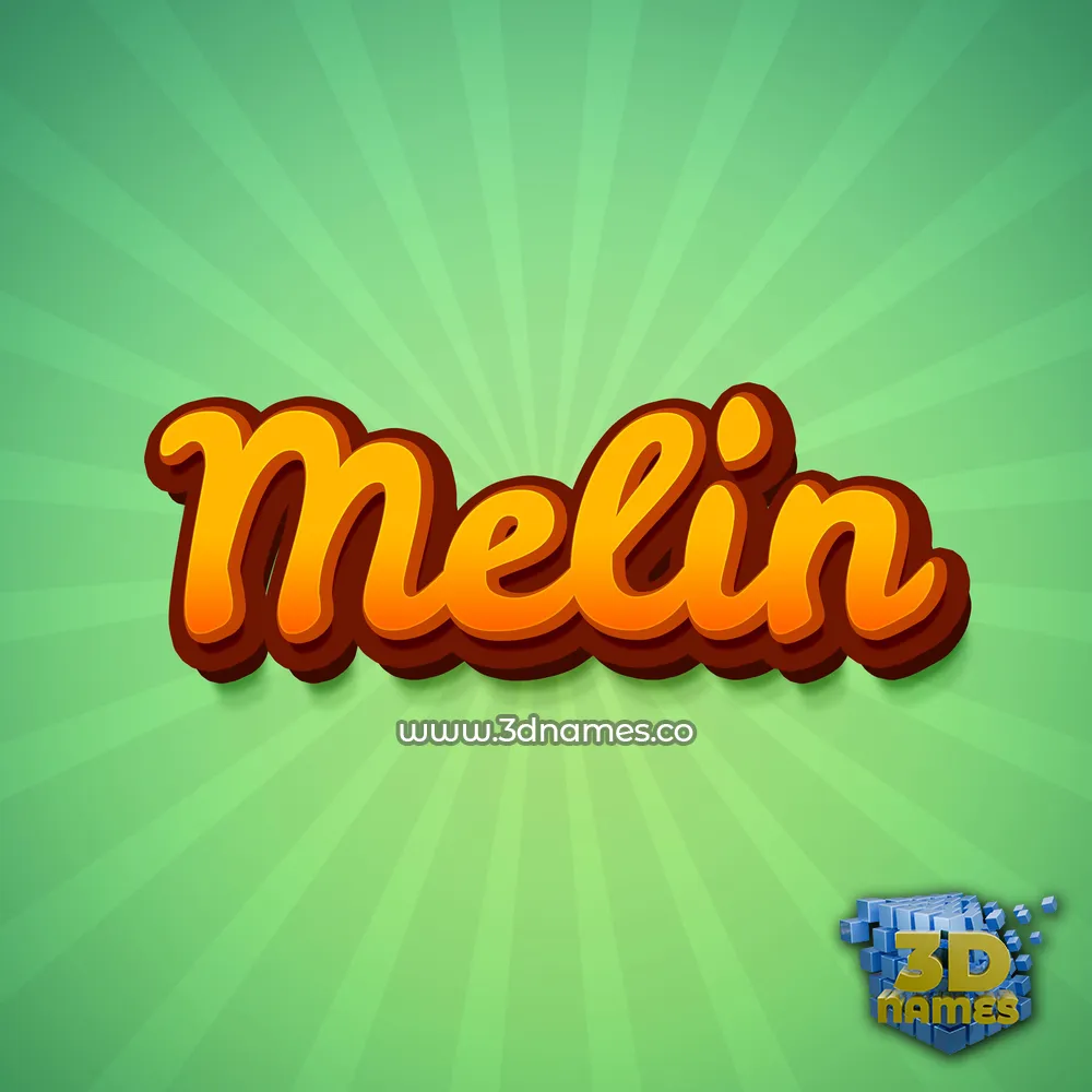 melin in Green Rays style - 3D name wallpaper