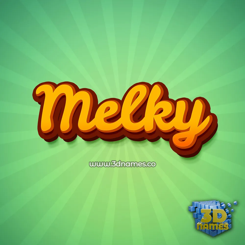 melky in Green Rays style - 3D name wallpaper
