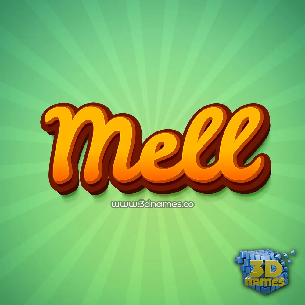 mell in Green Rays style - 3D name wallpaper