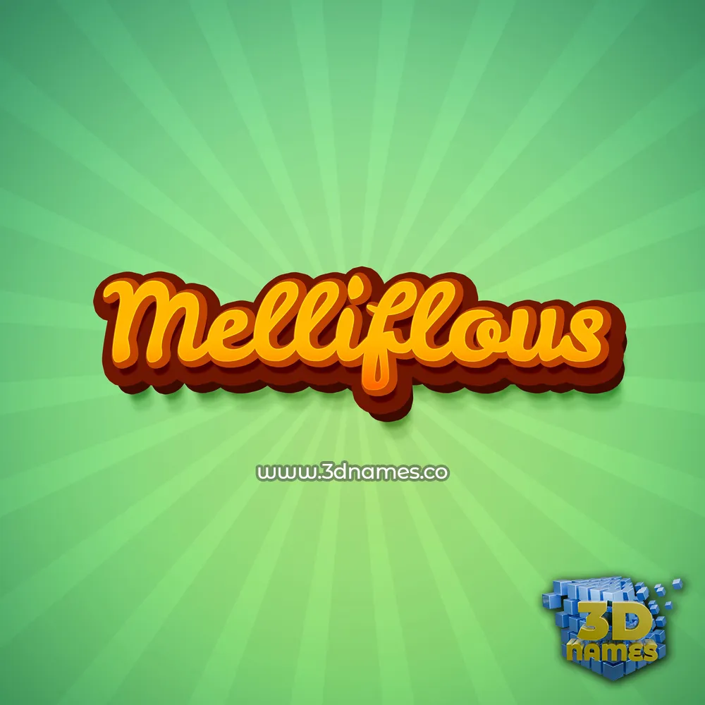 melliflous in Green Rays style - 3D name wallpaper