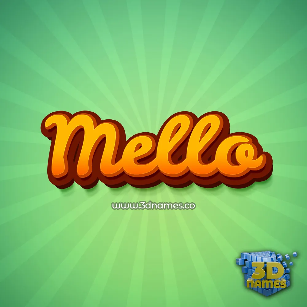 mello in Green Rays style - 3D name wallpaper