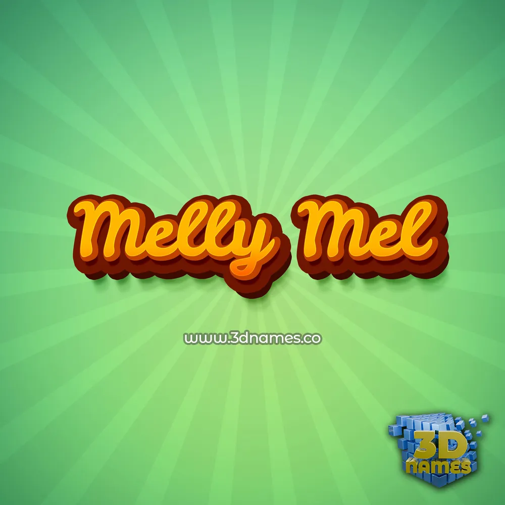 melly mel in Green Rays style - 3D name wallpaper