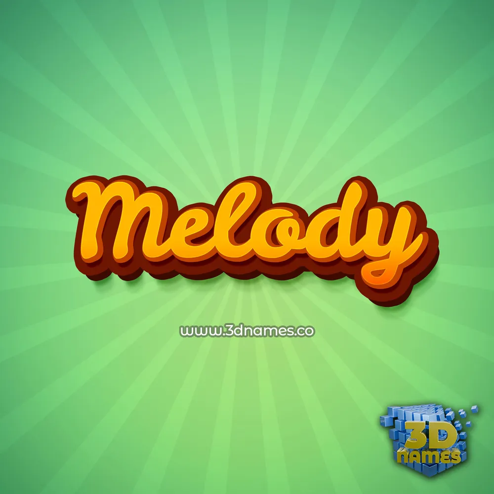 melody in Green Rays style - 3D name wallpaper