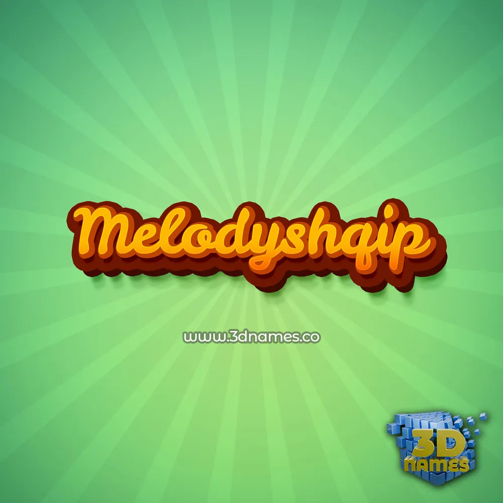 melodyshqip in Green Rays style - 3D name wallpaper