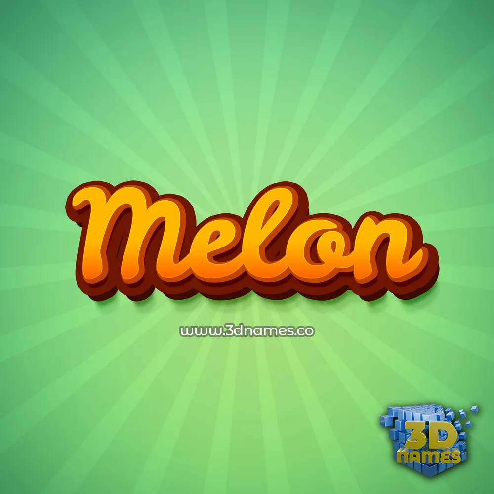 melon in Green Rays style - 3D name wallpaper