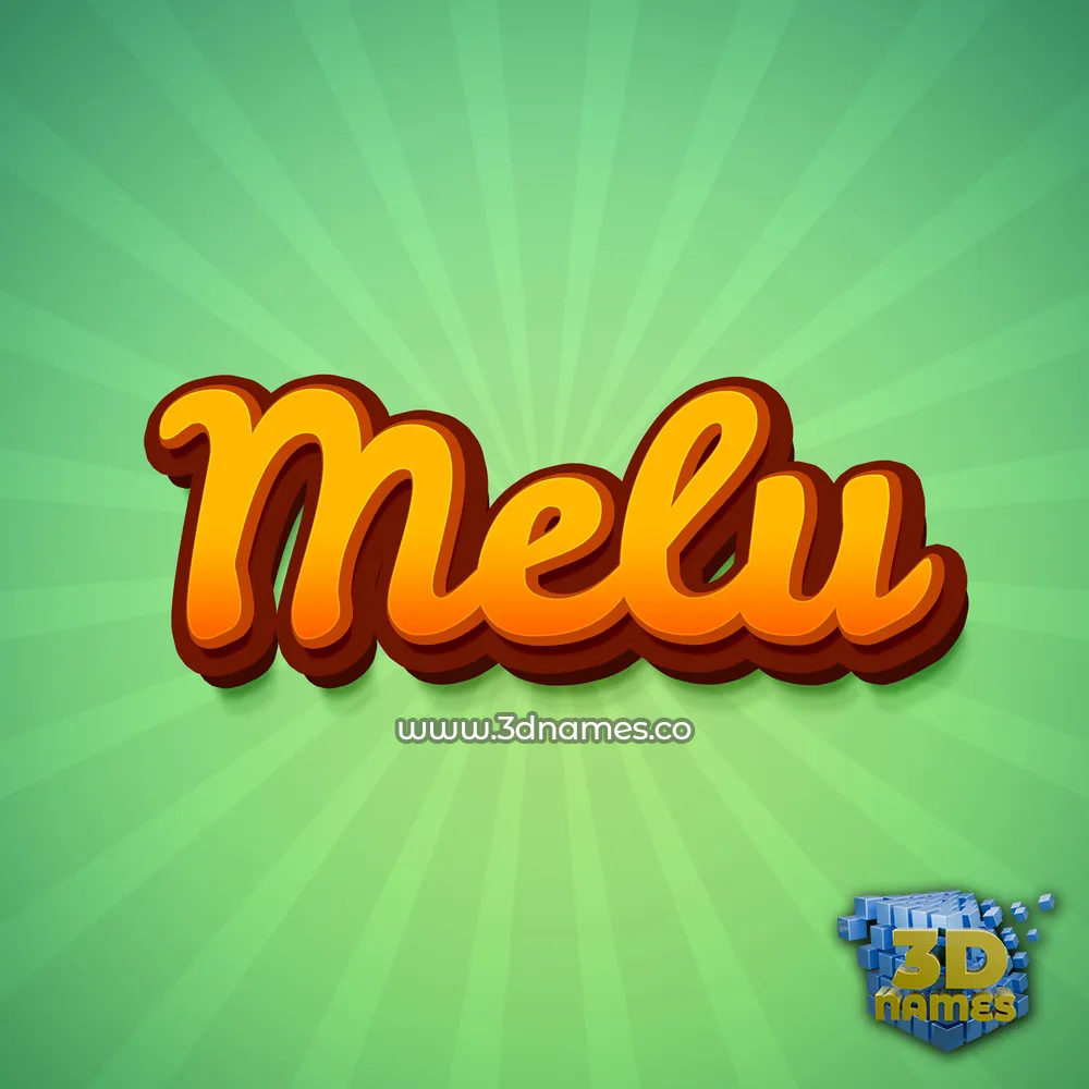 melu in Green Rays style - 3D name wallpaper