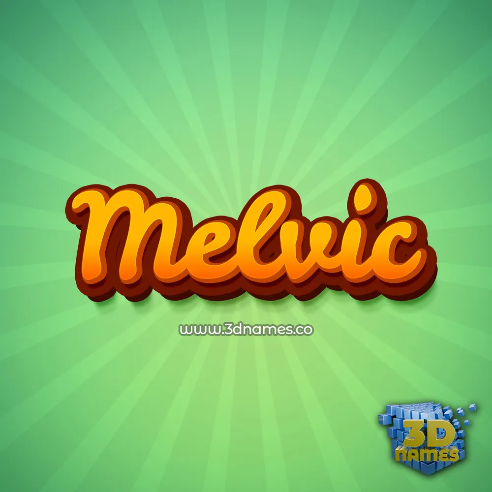 melvic in Green Rays style - 3D name wallpaper