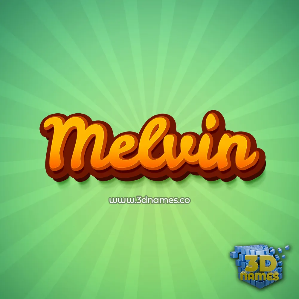 melvin in Green Rays style - 3D name wallpaper