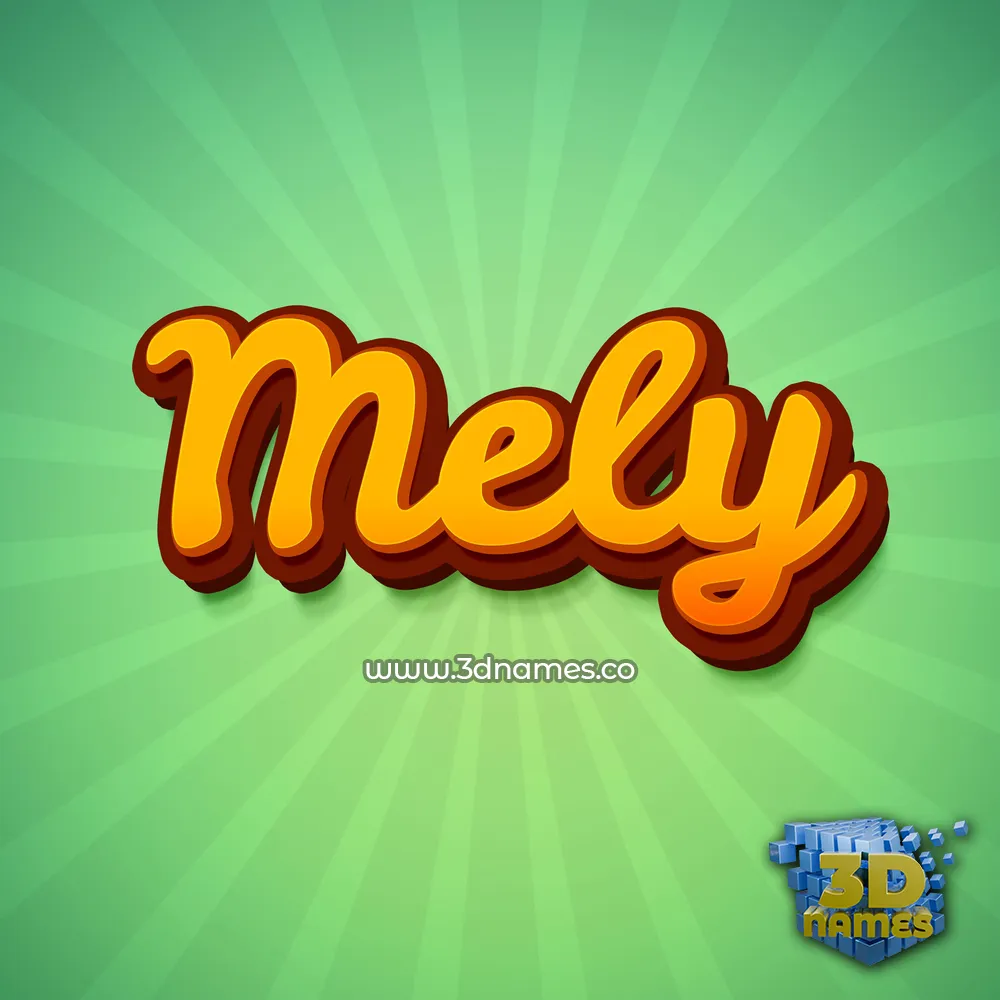 mely in Green Rays style - 3D name wallpaper