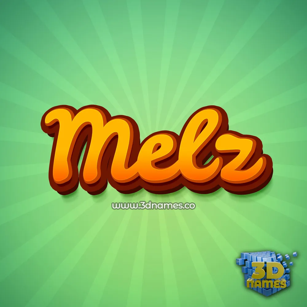 melz in Green Rays style - 3D name wallpaper