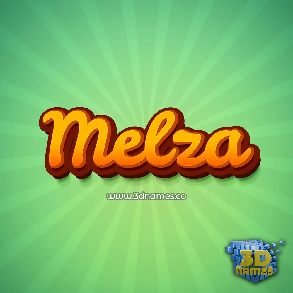 melza in Green Rays style - 3D name wallpaper