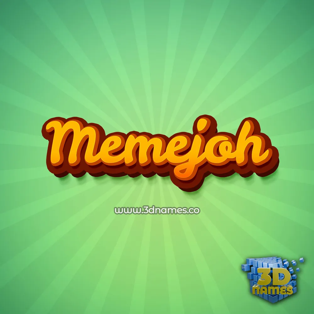 memejoh in Green Rays style - 3D name wallpaper