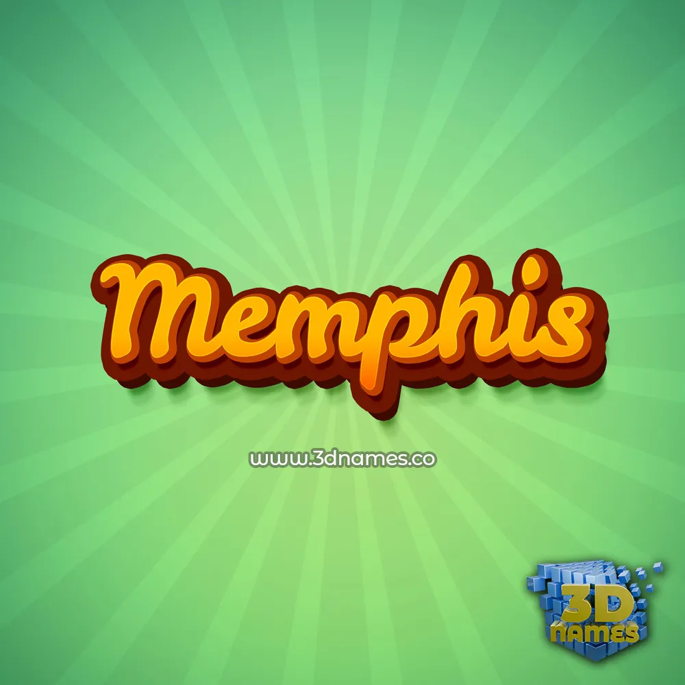 memphis in Green Rays style - 3D name wallpaper