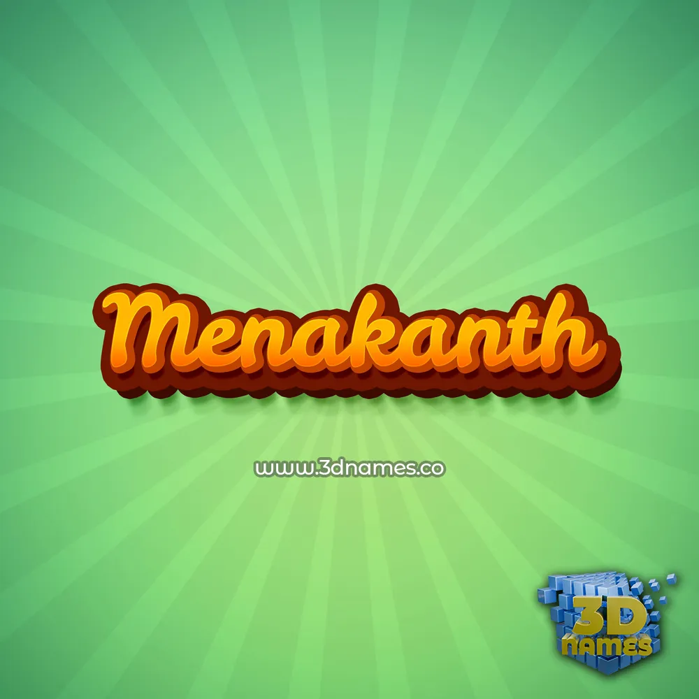 menakanth in Green Rays style - 3D name wallpaper