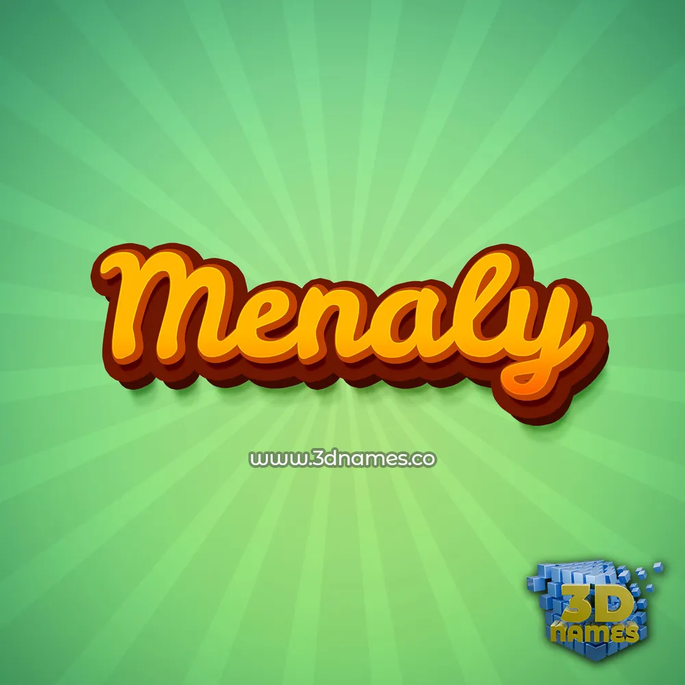 menaly in Green Rays style - 3D name wallpaper
