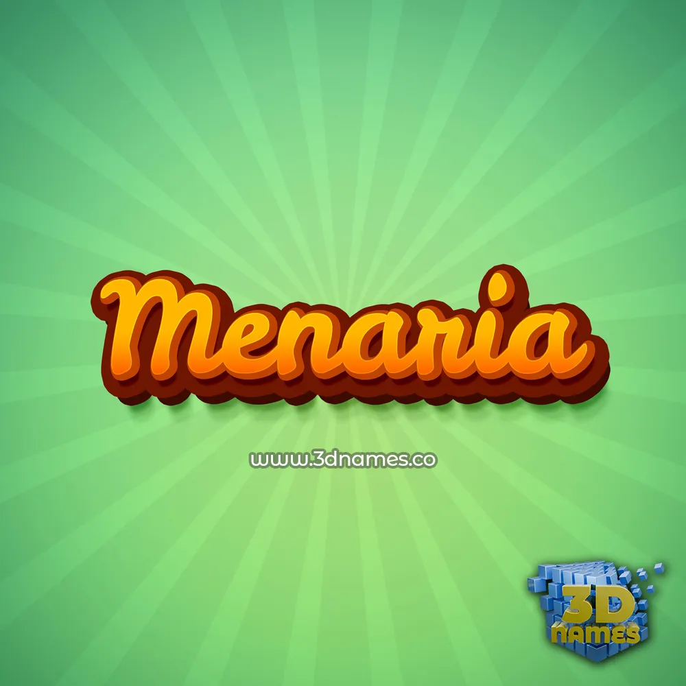 menaria in Green Rays style - 3D name wallpaper