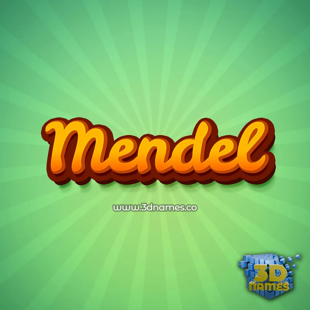 mendel in Green Rays style - 3D name wallpaper