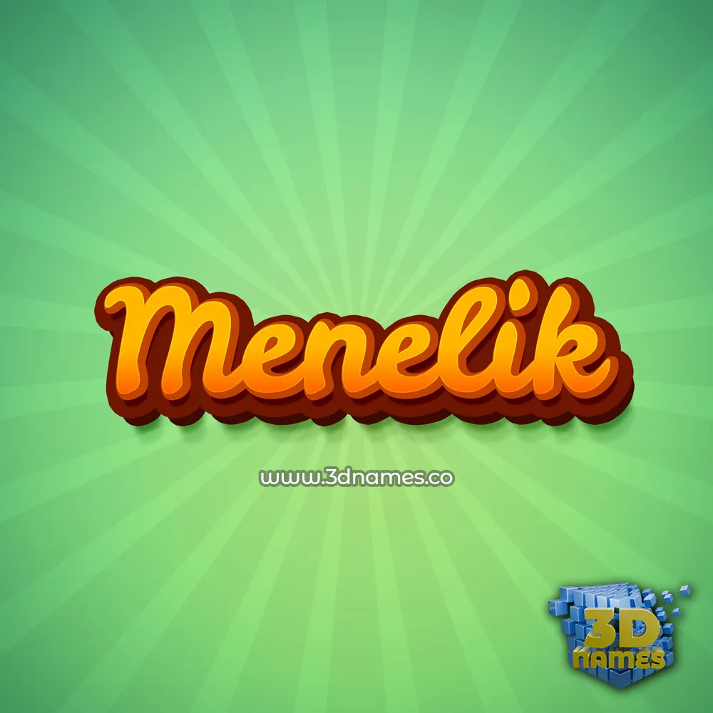 menelik in Green Rays style - 3D name wallpaper