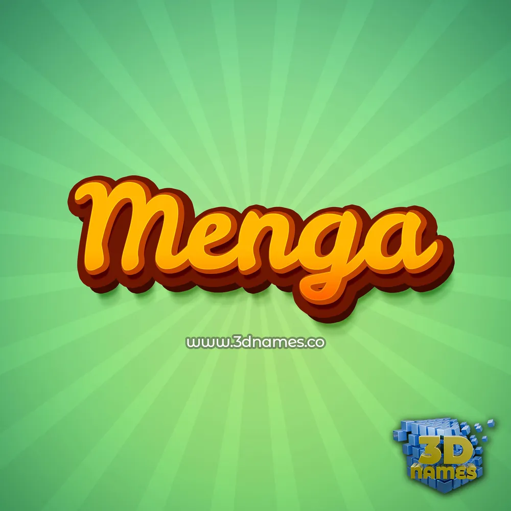 menga in Green Rays style - 3D name wallpaper