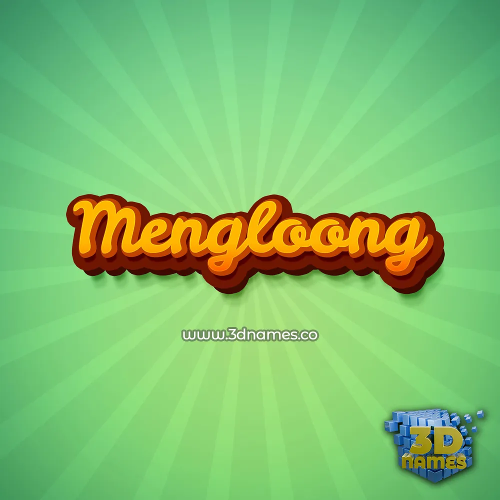 mengloong in Green Rays style - 3D name wallpaper