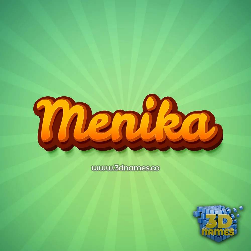 menika in Green Rays style - 3D name wallpaper