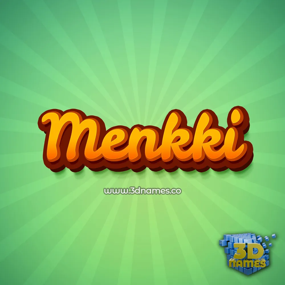 menkki in Green Rays style - 3D name wallpaper