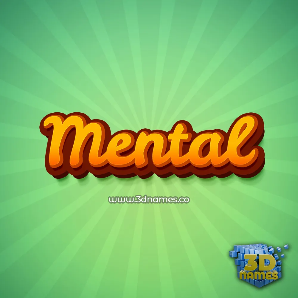 mental in Green Rays style - 3D name wallpaper