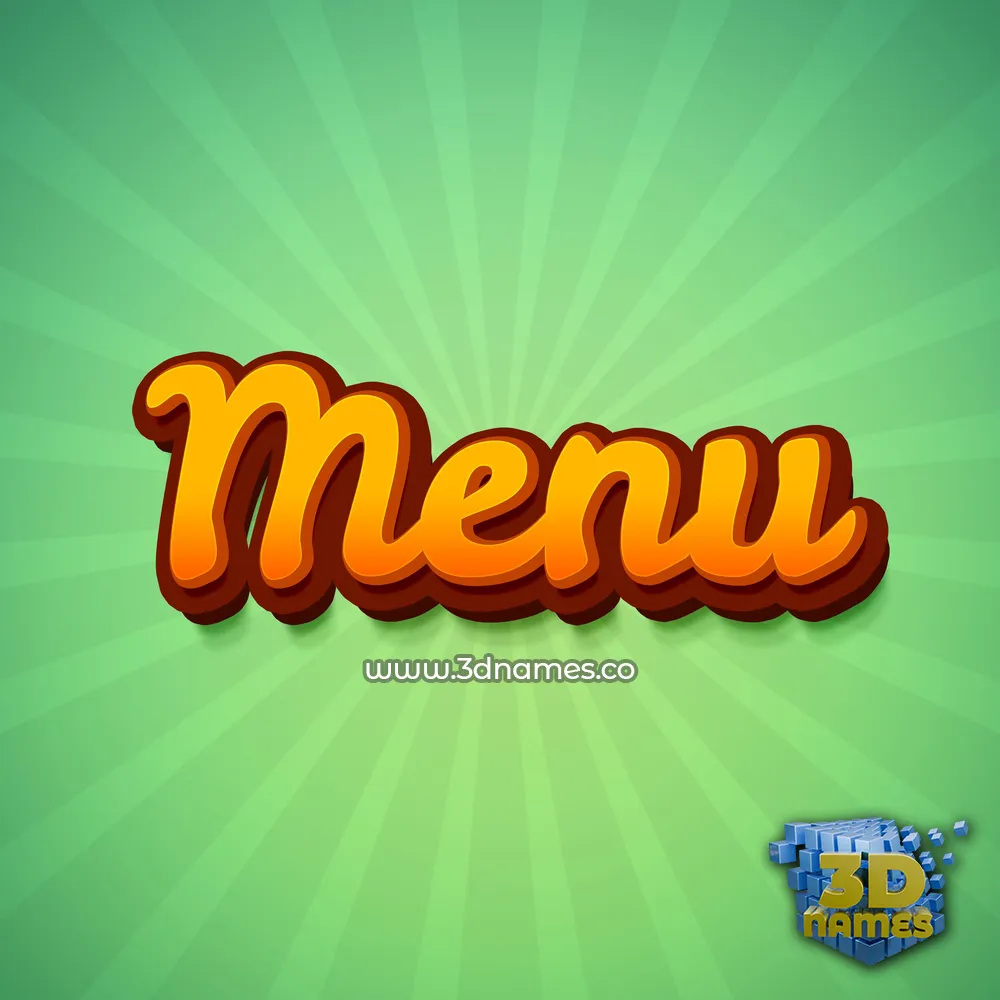 menu in Green Rays style - 3D name wallpaper