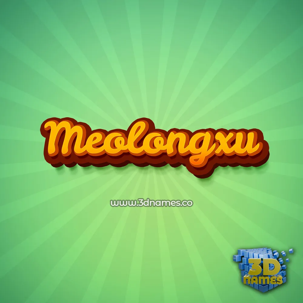 meolongxu in Green Rays style - 3D name wallpaper