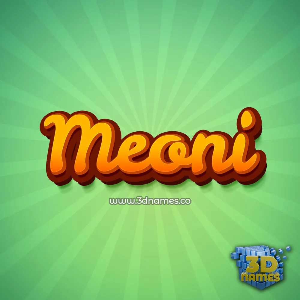 meoni in Green Rays style - 3D name wallpaper