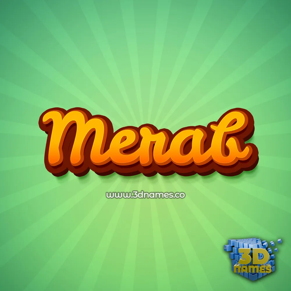 merab in Green Rays style - 3D name wallpaper