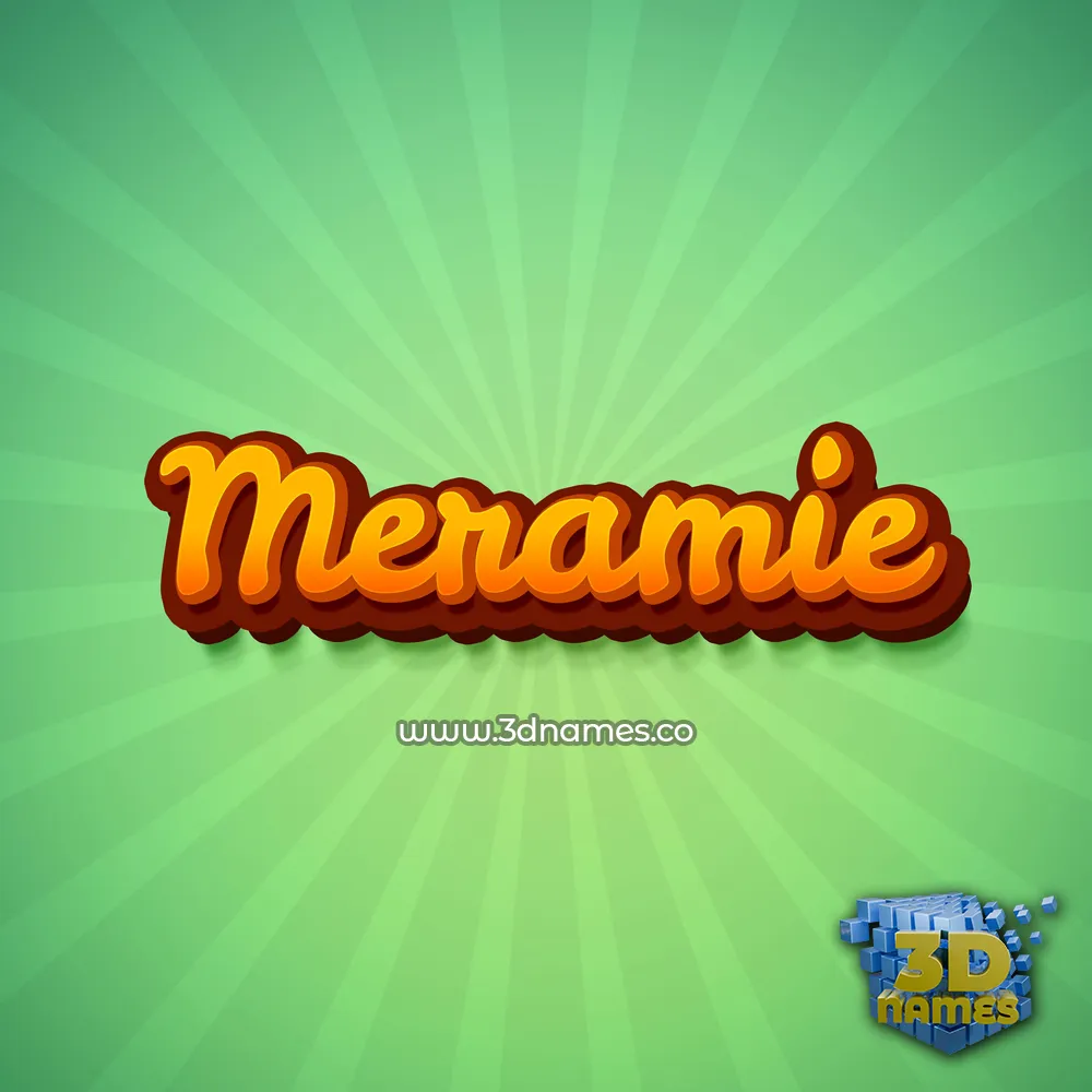 meramie in Green Rays style - 3D name wallpaper