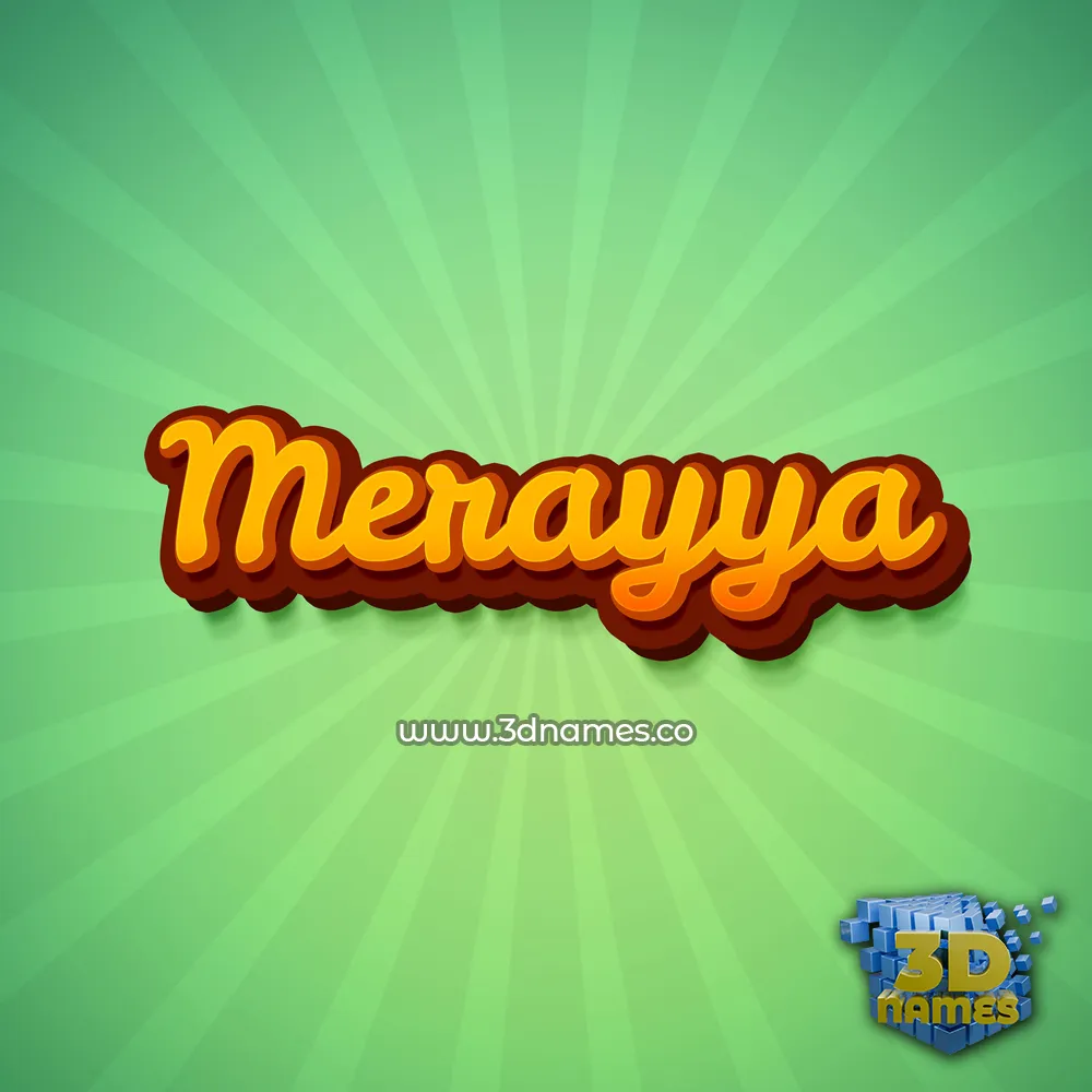 merayya in Green Rays style - 3D name wallpaper