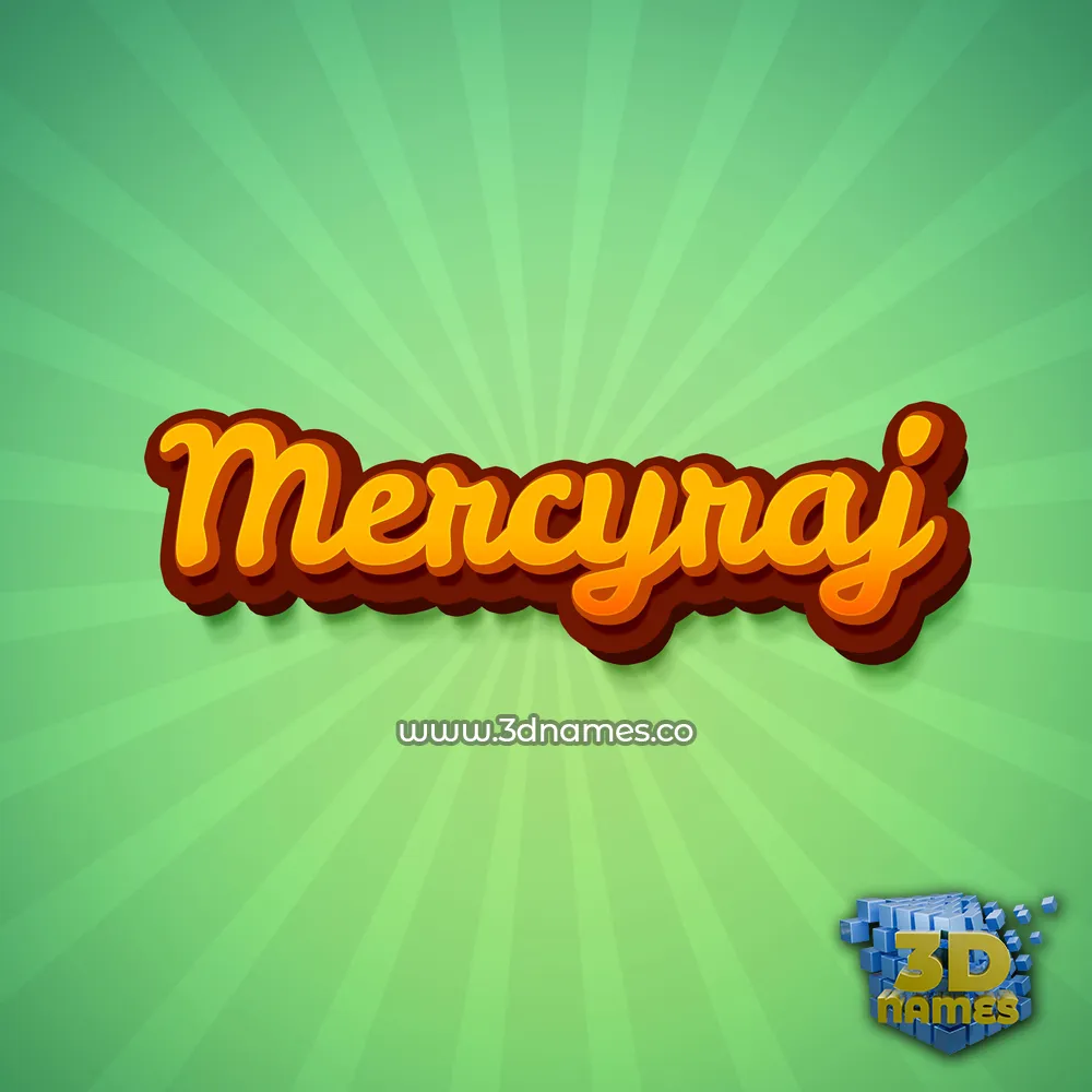 mercyraj in Green Rays style - 3D name wallpaper