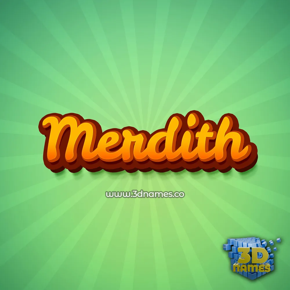 merdith in Green Rays style - 3D name wallpaper