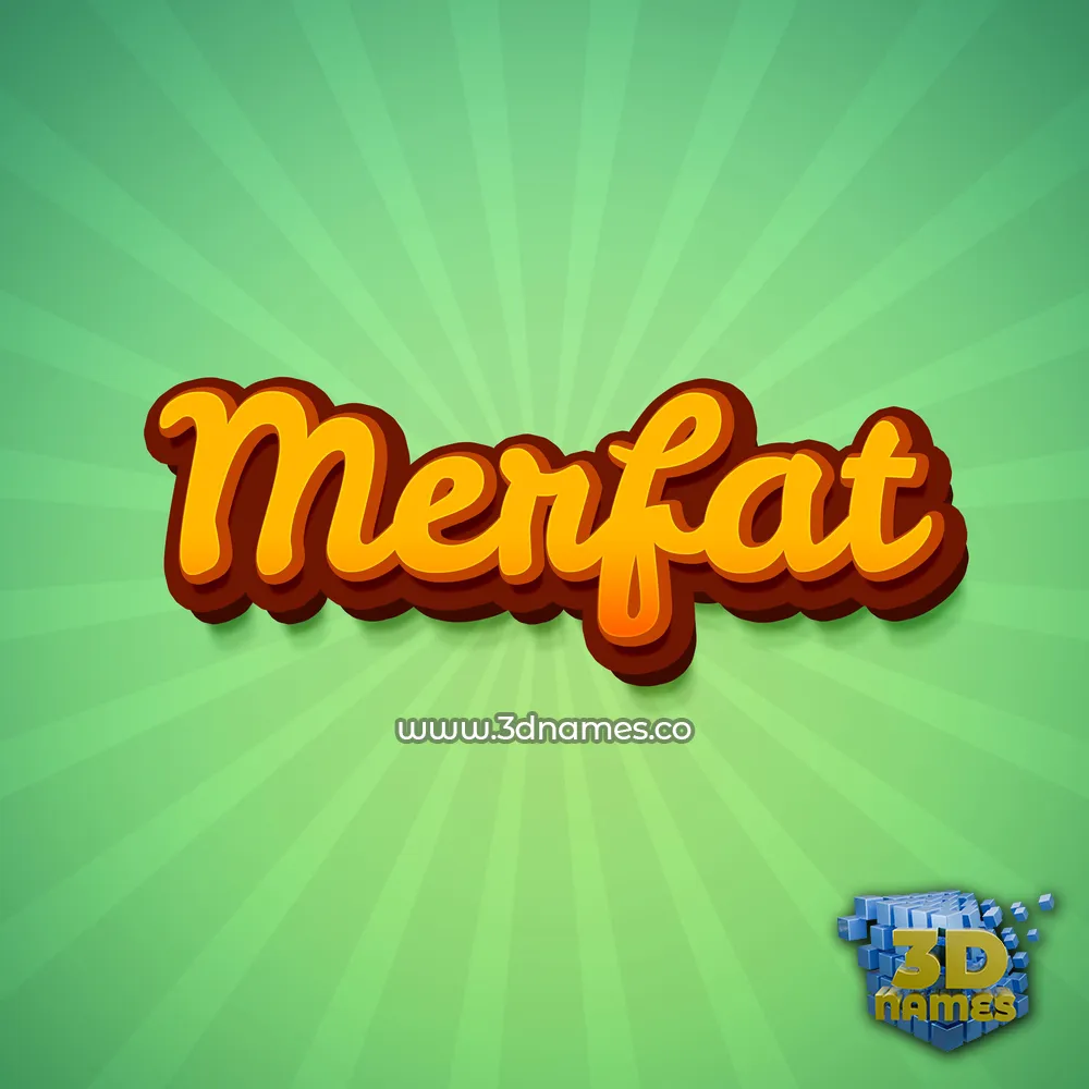 merfat in Green Rays style - 3D name wallpaper