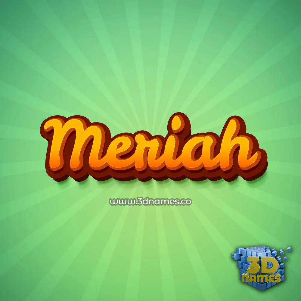 meriah in Green Rays style - 3D name wallpaper