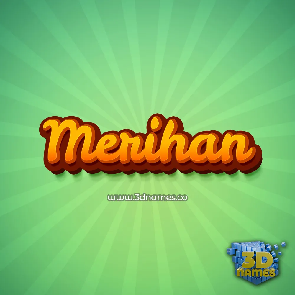merihan in Green Rays style - 3D name wallpaper
