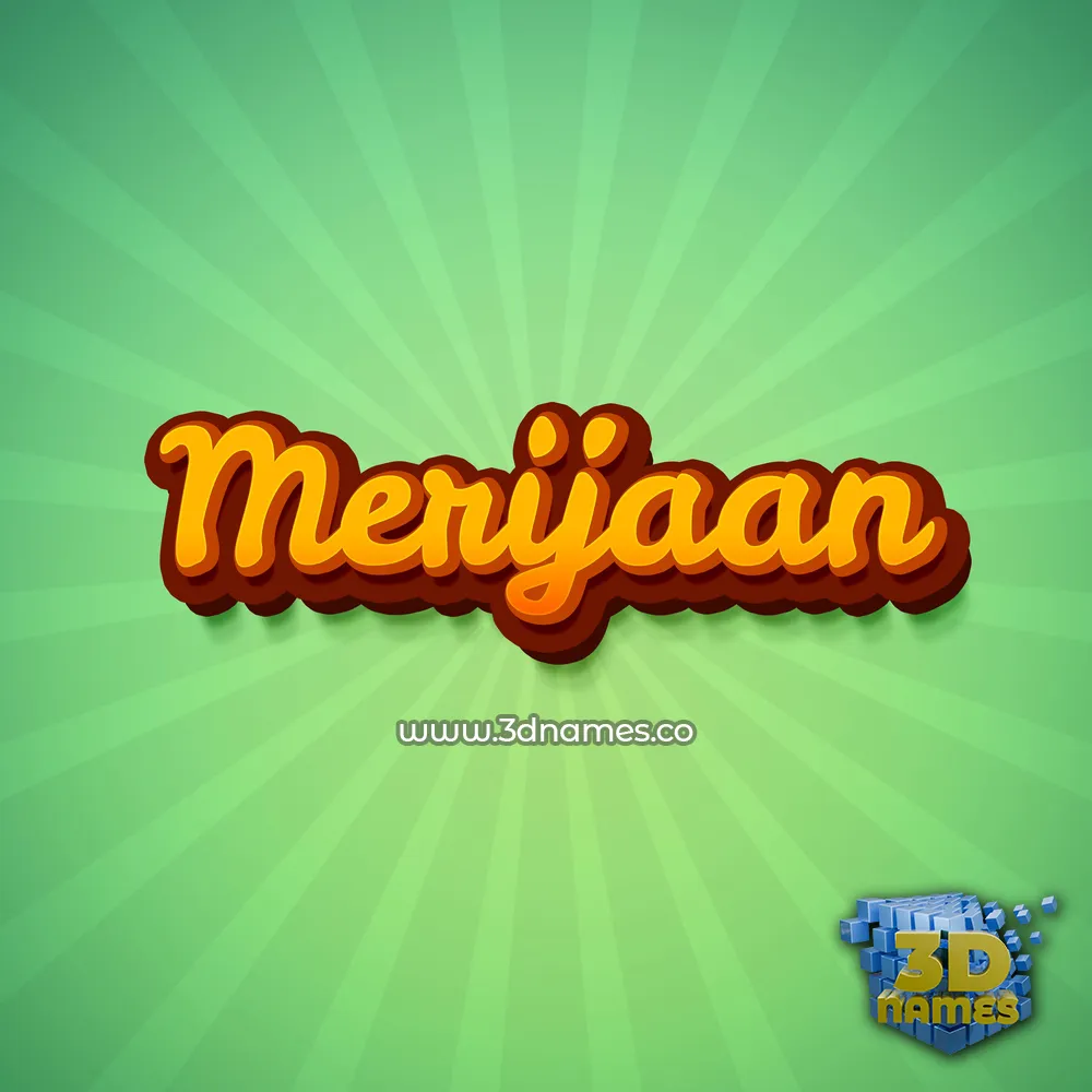 merijaan in Green Rays style - 3D name wallpaper