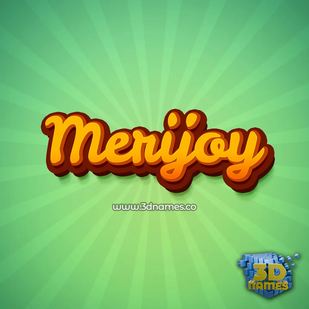 merijoy in Green Rays style - 3D name wallpaper