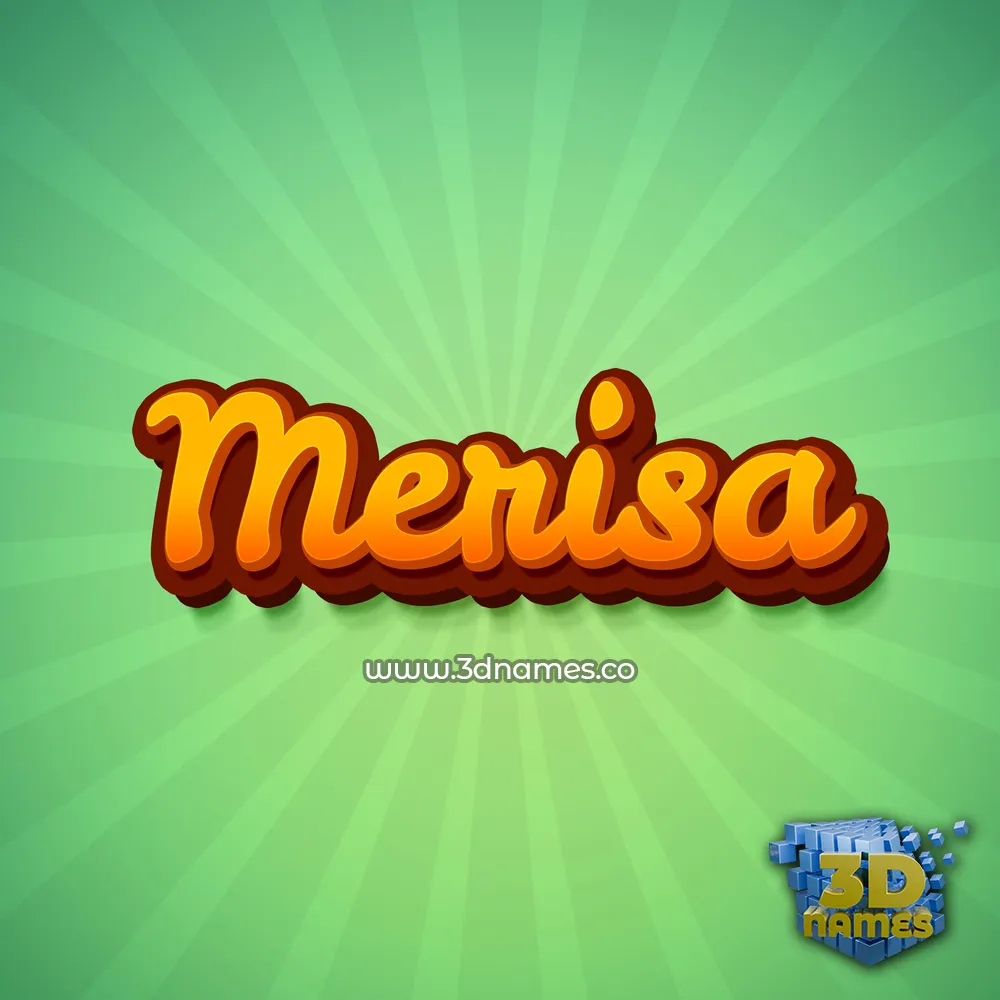 merisa in Green Rays style - 3D name wallpaper