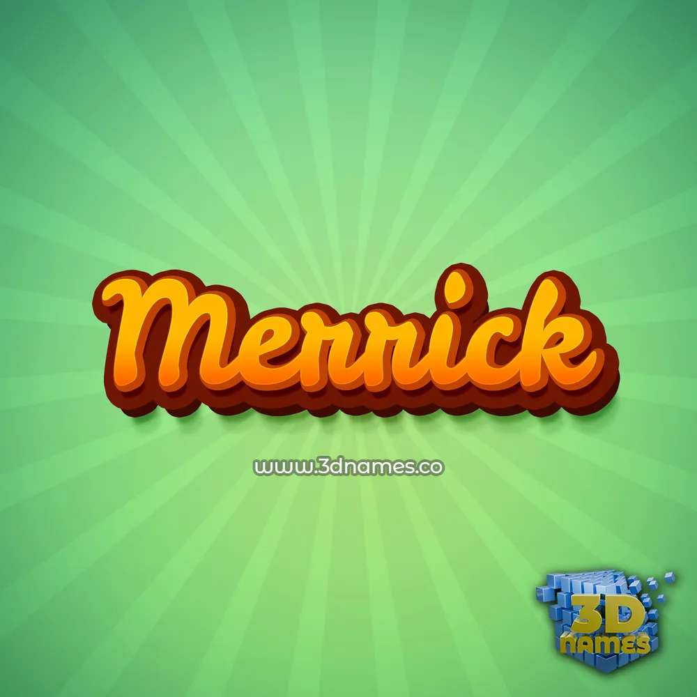 merrick in Green Rays style - 3D name wallpaper