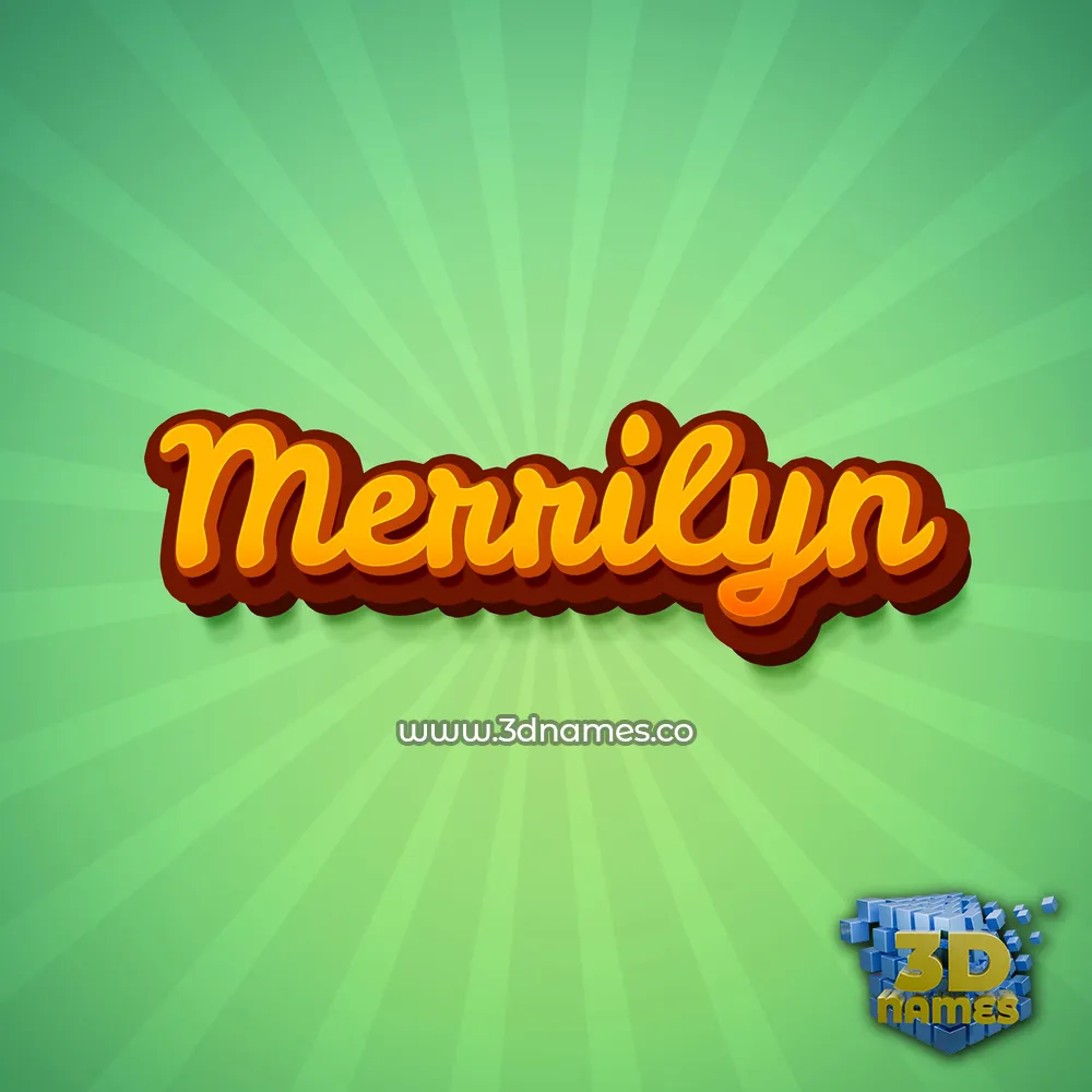 merrilyn in Green Rays style - 3D name wallpaper