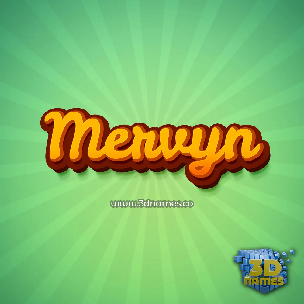 mervyn in Green Rays style - 3D name wallpaper