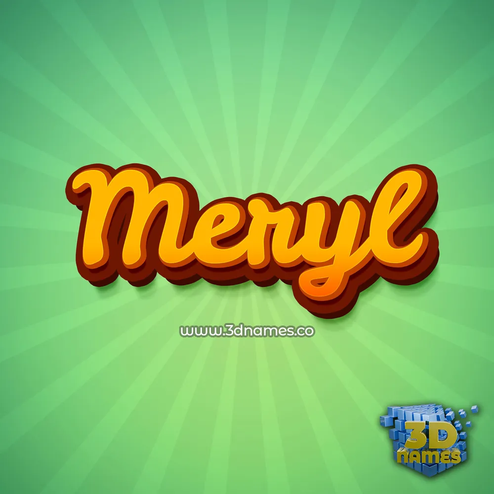 meryl in Green Rays style - 3D name wallpaper