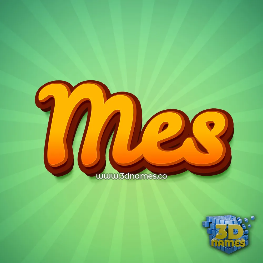 mes in Green Rays style - 3D name wallpaper