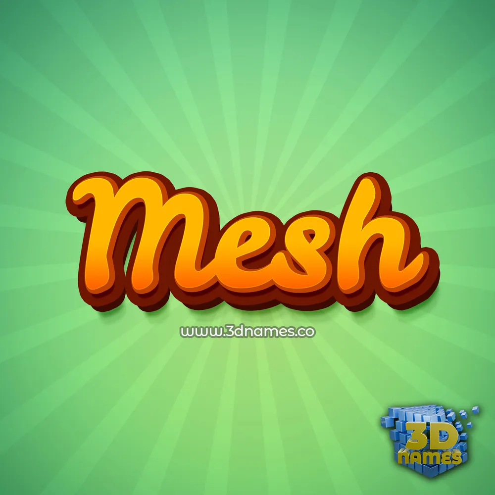 mesh in Green Rays style - 3D name wallpaper