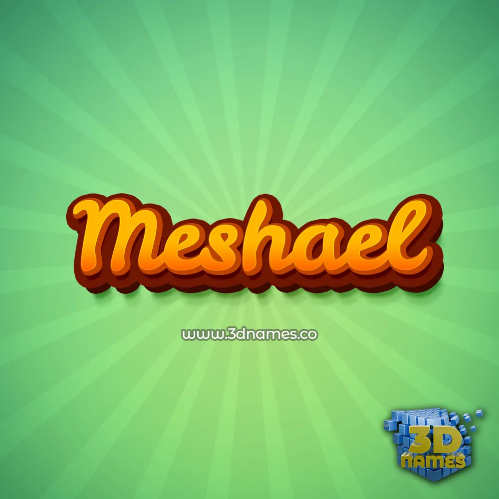 meshael in Green Rays style - 3D name wallpaper