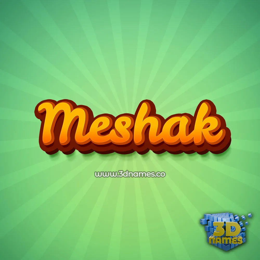 meshak in Green Rays style - 3D name wallpaper